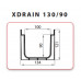XDRAIN 130/90 канал с пластм. серой решеткой 0,5м 