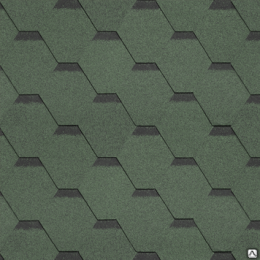 Гибкая черепица зеленый Hexagon, 1 м2