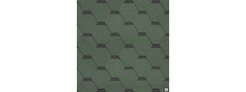 Гибкая черепица зеленый Hexagon, 1 м2